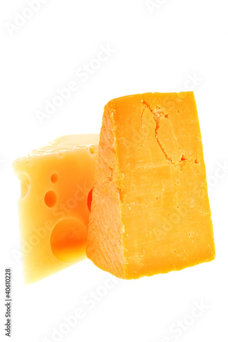 two pieces of french gourmet cheeses