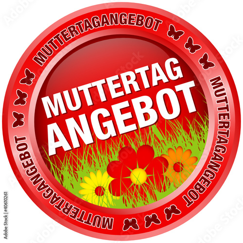 Button Muttertagangebot Blumen rot