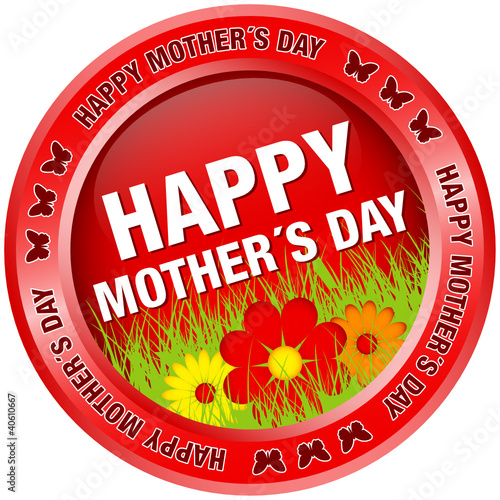 Button Flowers "Happy Mother´s Day" Red