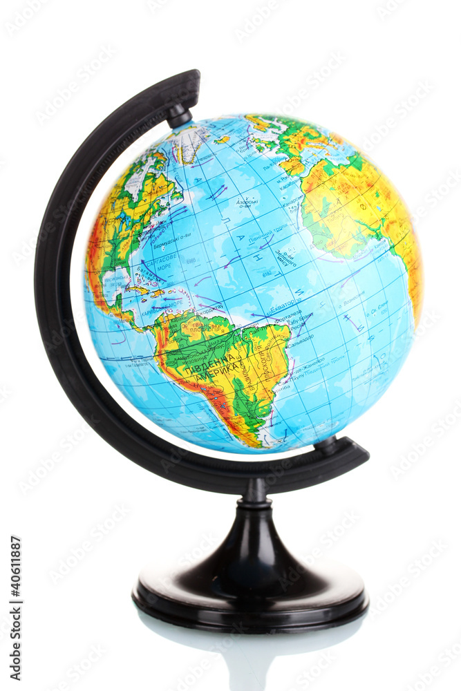 Globe in Ukrainian language isolated on white Globe in Ukrainian language isolated on white