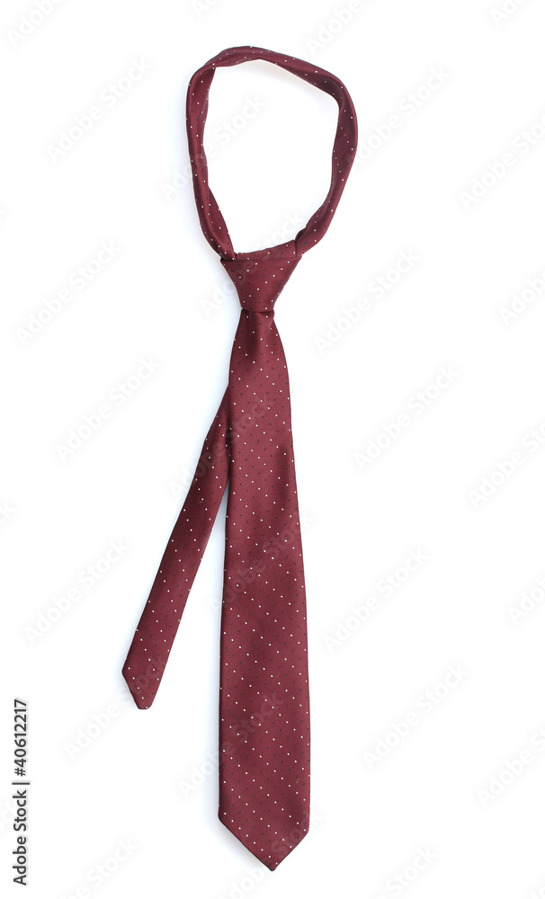 Elegant red tie isolated on white Elegant red tie isolated on white
