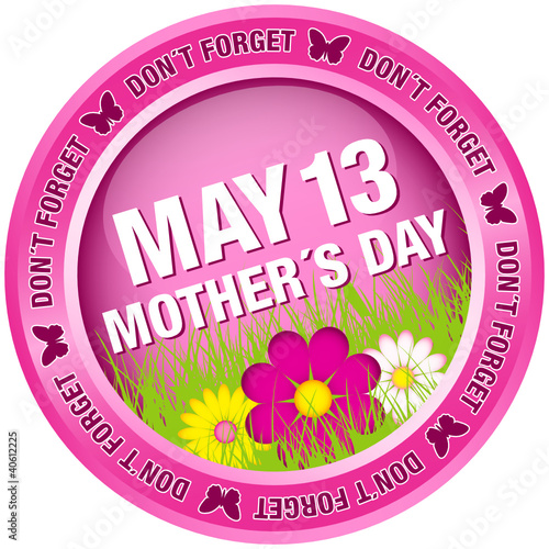 Button Flowers "Don´t Forget Mother´s Day" pink
