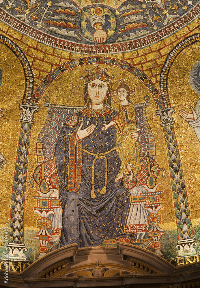 Rome - mosaic of Virgin Mary - Francesca Romana