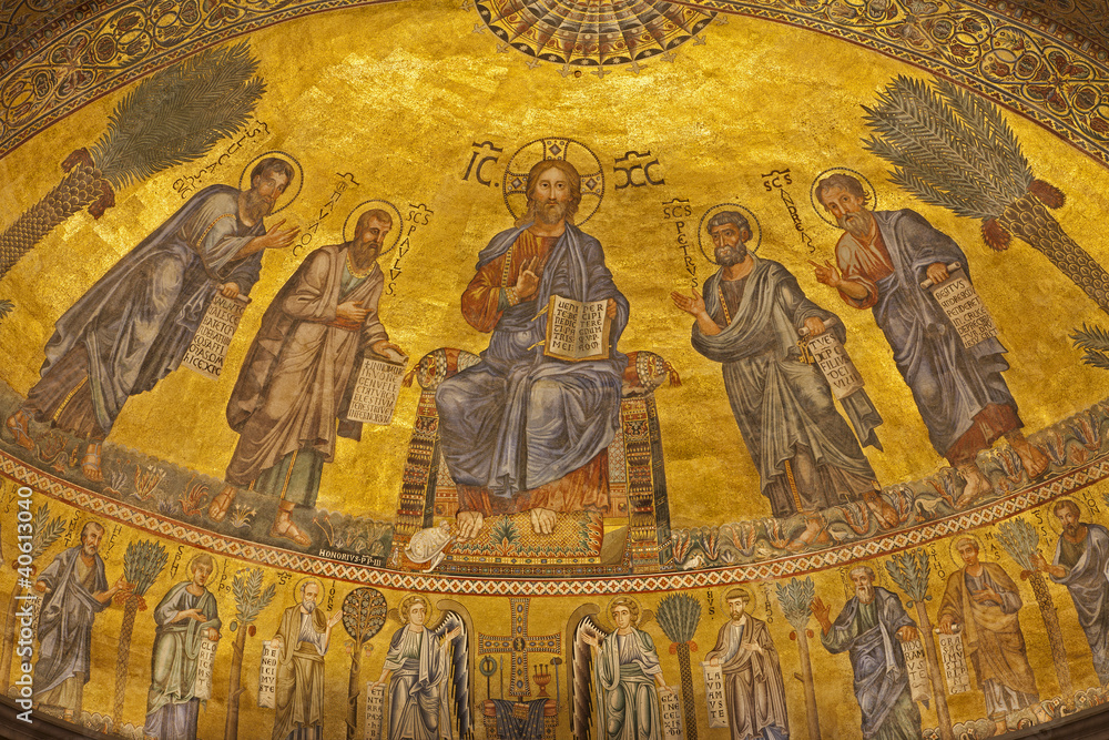 Obraz premium Rome - mosaic of Christ Pantokrator - St. Paolo fuori le mura