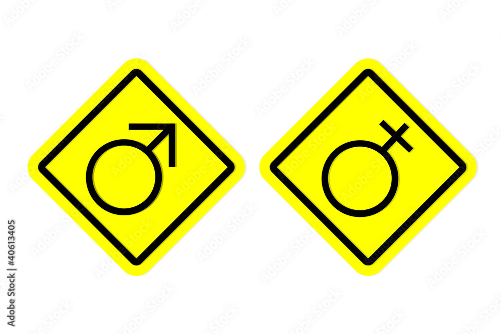Male and female road sign style Male and female road sign style