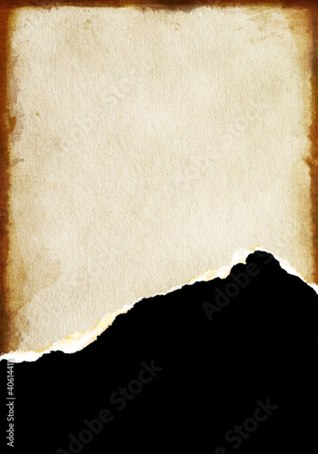 old paper torn  isolated on black