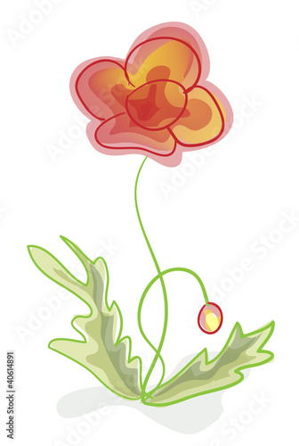 A flower, imitation of children's drawings.