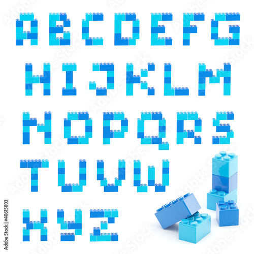 Alphabet set made of toy bl...