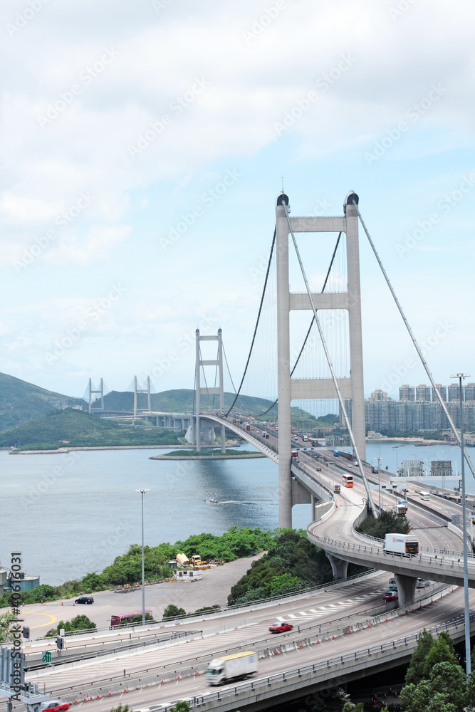 Fototapeta premium Tsing Ma Bridge in Hong Kong