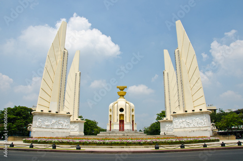 The Democracy Monument in the centre of Bangkok, Thailand