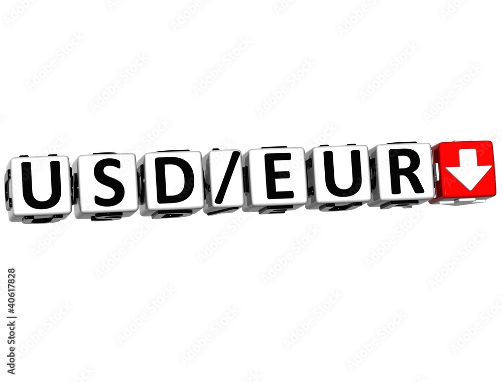 3D Currency USD EUR rate concept symbol button 3D Currency USD EUR rate concept symbol button