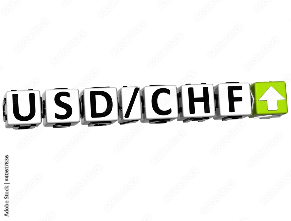 3D Currency USD CHF rate concept symbol button 3D Currency USD CHF rate concept symbol button