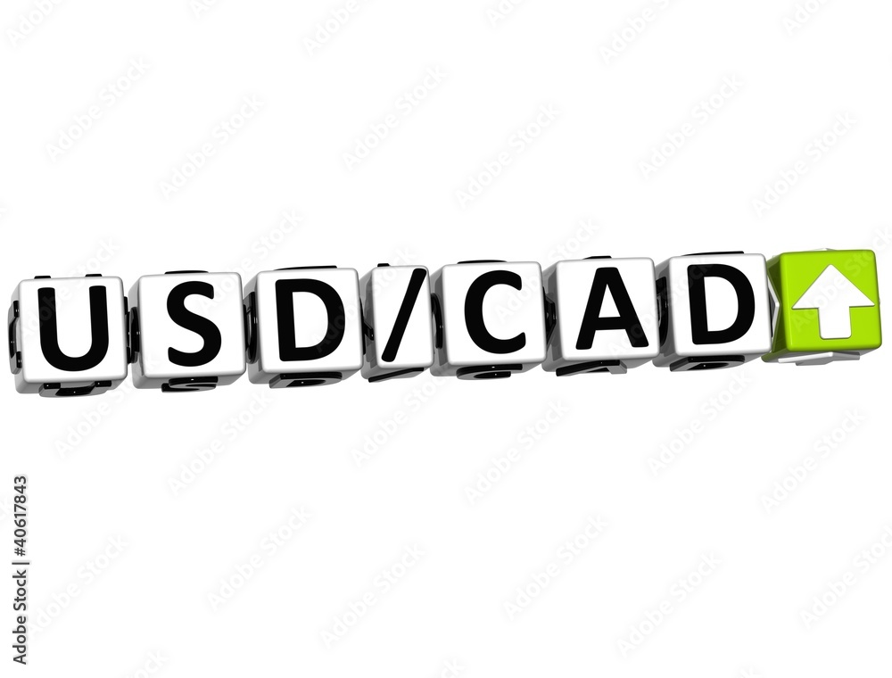 3D Currency USD CAD rate concept symbol button 3D Currency USD CAD rate concept symbol button