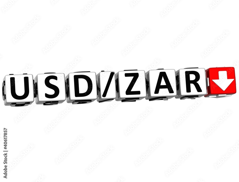 3D Currency USD ZAR rate concept symbol button 3D Currency USD ZAR rate concept symbol button