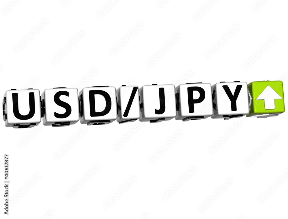 3D Currency USD JPY rate concept symbol button 3D Currency USD JPY rate concept symbol button