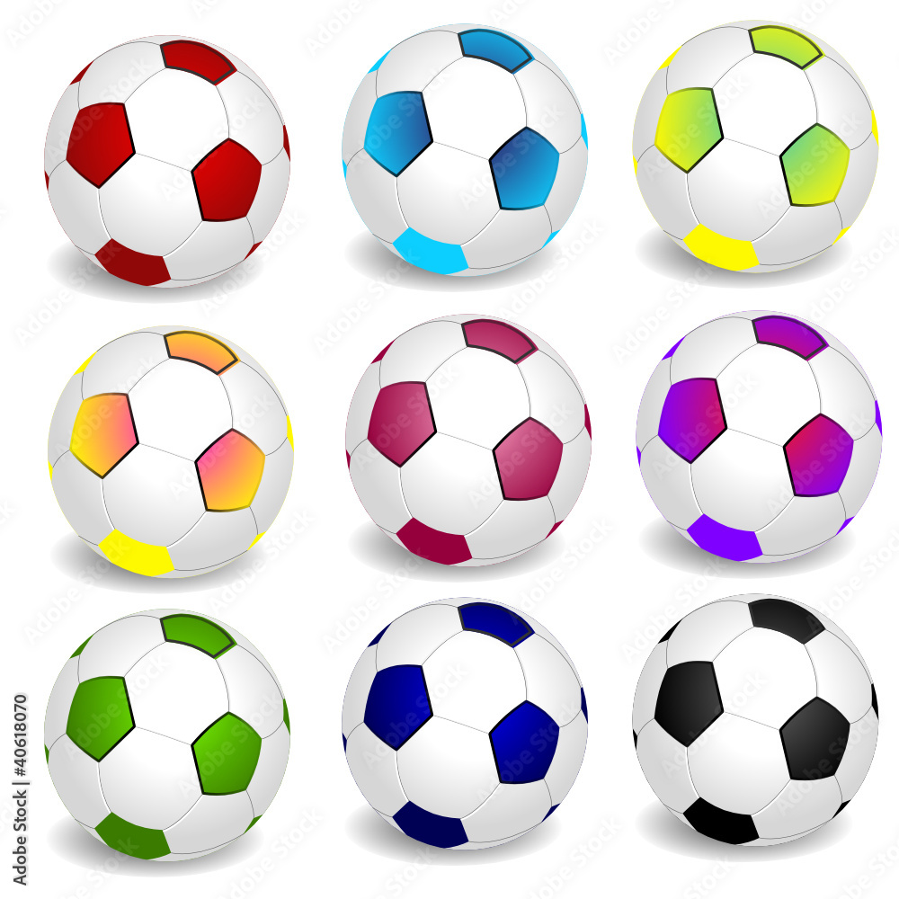 Colorful soccers Colorful soccers