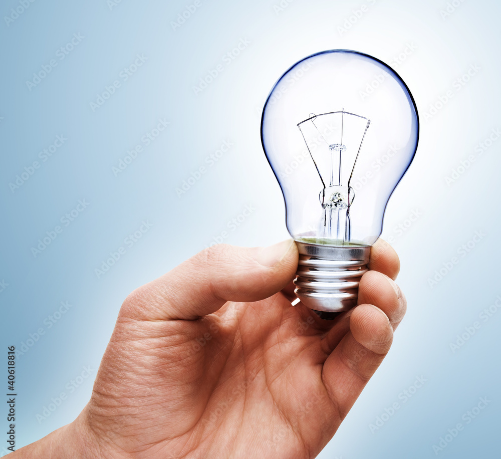 light bulb in hand light bulb in hand