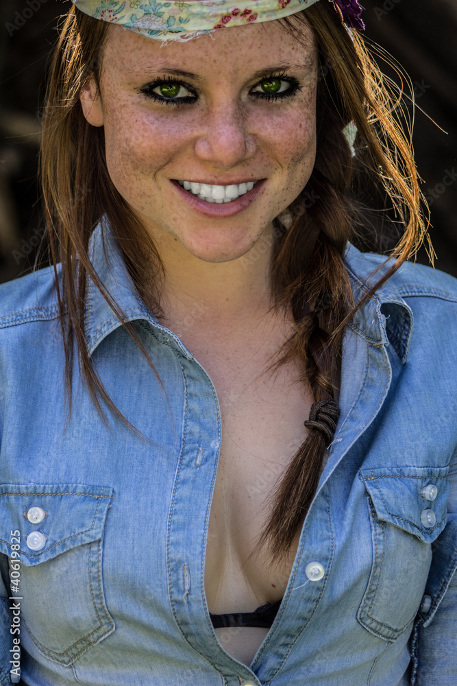 Young beautiful farmer