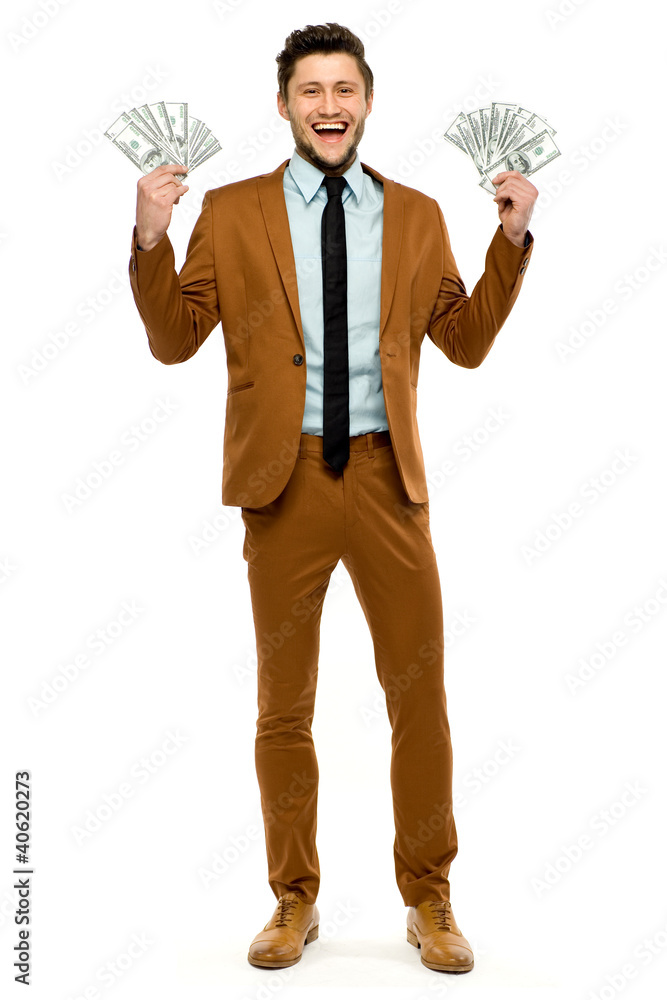Businessman holding money Businessman holding money
