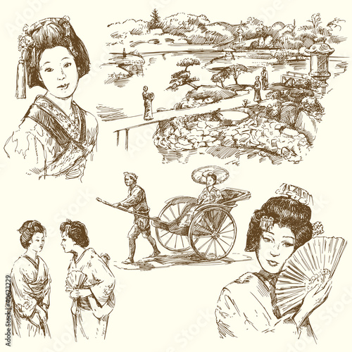 japan - hand drawn set