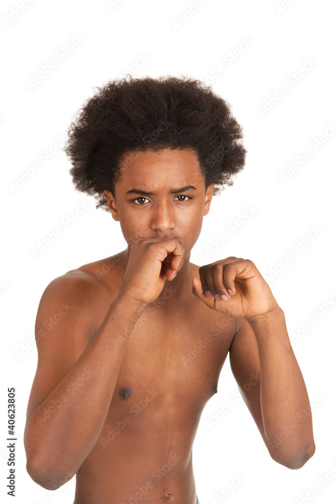 Fototapeta premium fighting black boy