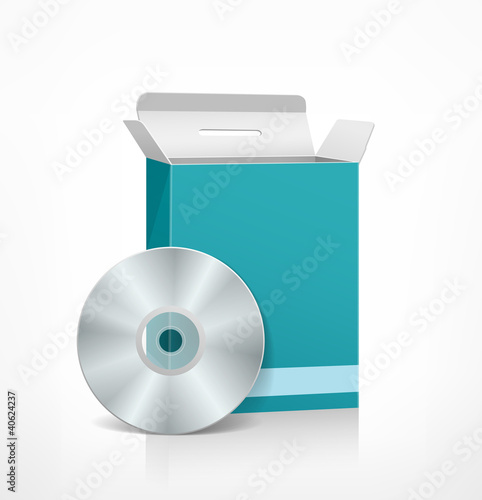 Vector cd packaging software blue box