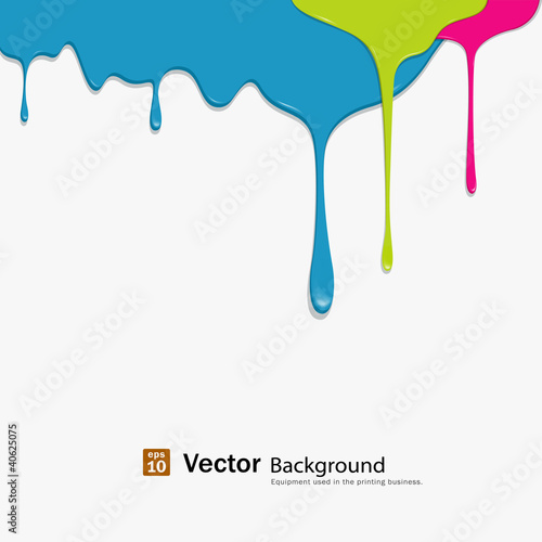 Paint colorful dripping background, vector