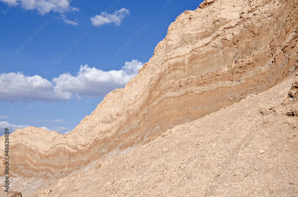 Cliff of Valley of the Moon Atacama Desert
