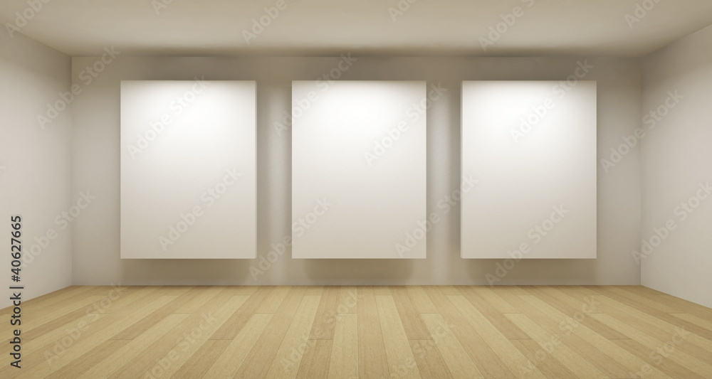 Fototapeta premium Empty gallery, 3d room