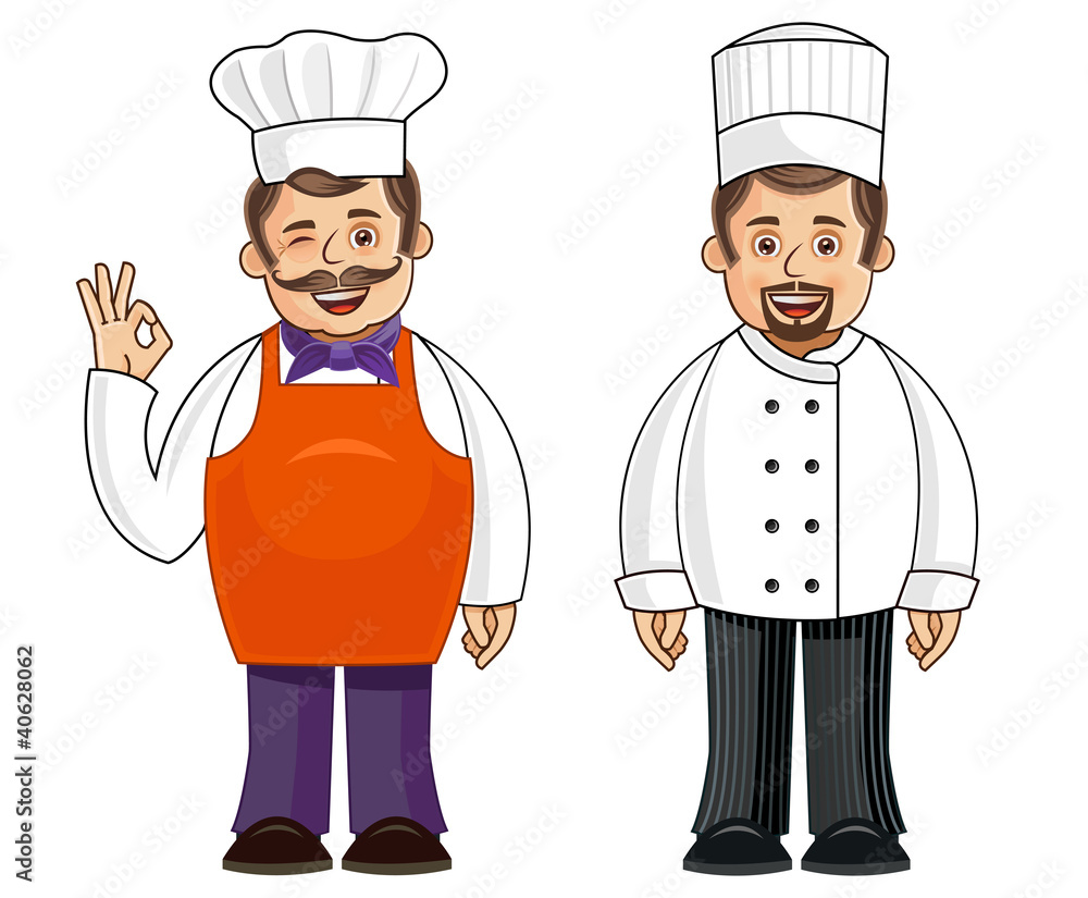 A chef in 2 different outfits A chef in 2 different outfits