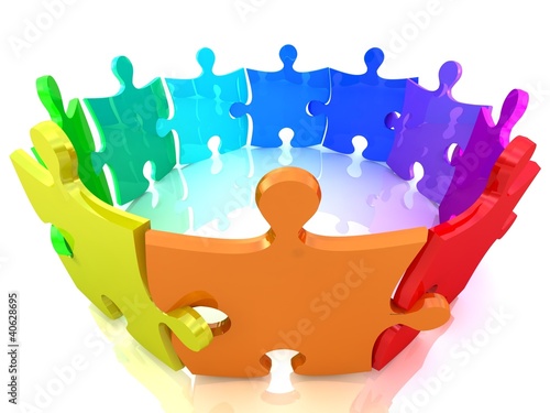  Puzzle on white background. Isolated 3D image 