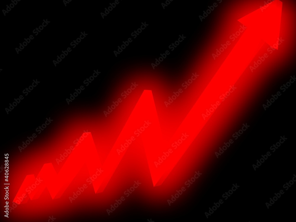3D growing business graph. 3D growing business graph.