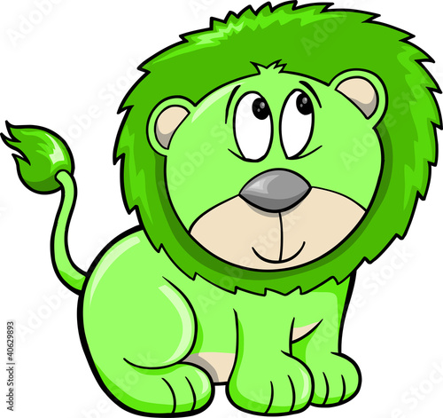 Cute Shy Safari Lion Vector Illustration
