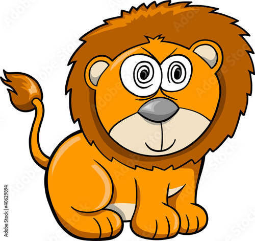 Cute Crazy Safari Lion Vector Illustration
