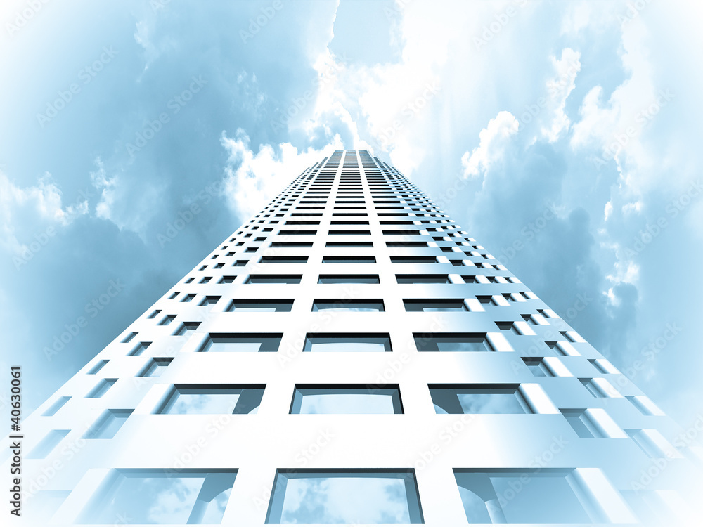 Skyscraper architecture background. 3D render. Skyscraper architecture background. 3D render.