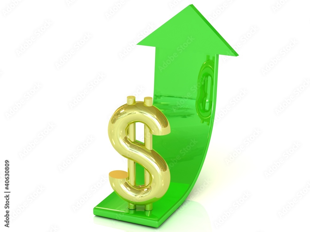 Growth of dollar, white background Growth of dollar, white background