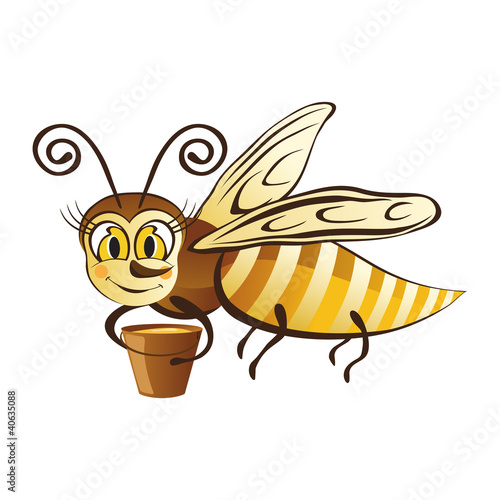 Merry Bee with a bucket of honey