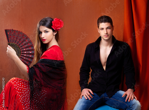 Gipsy flamenco dancer couple from Spain