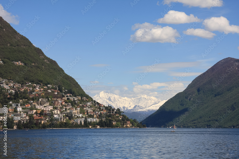View of Lugano lake, Switzerland