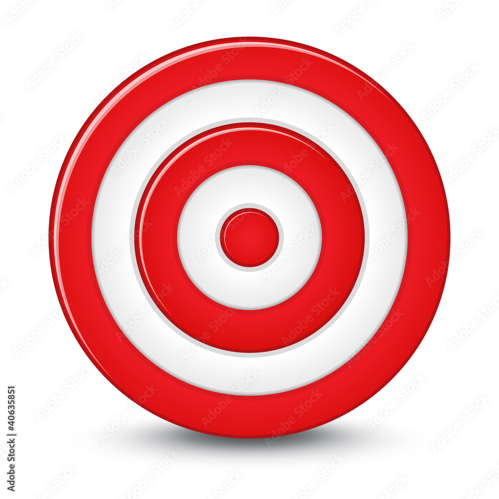 Red darts target aim on white background. Red darts target aim on white background.