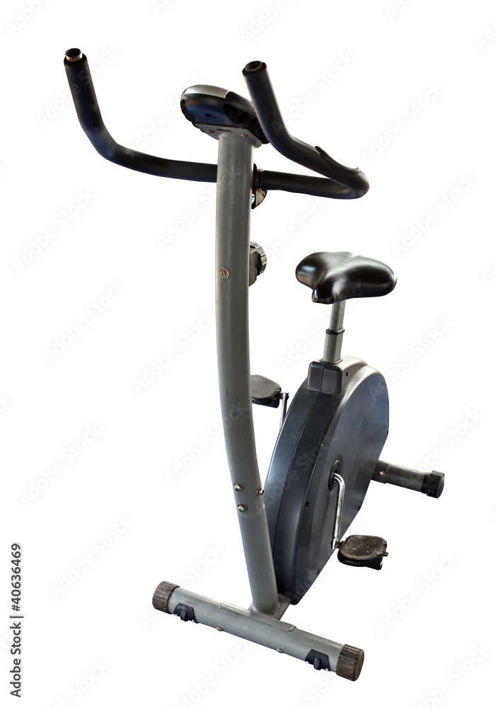 Bicycle exercise machine isolated on white Bicycle exercise machine isolated on white