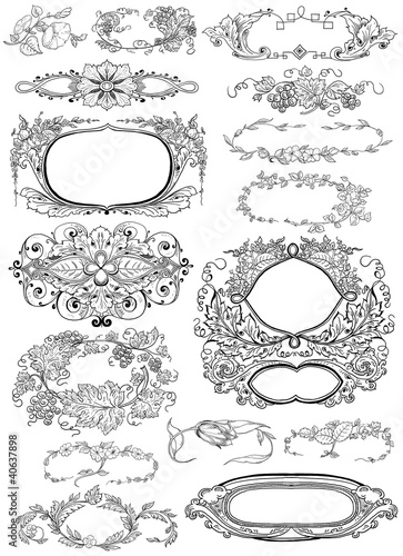 Cartouche set illustration