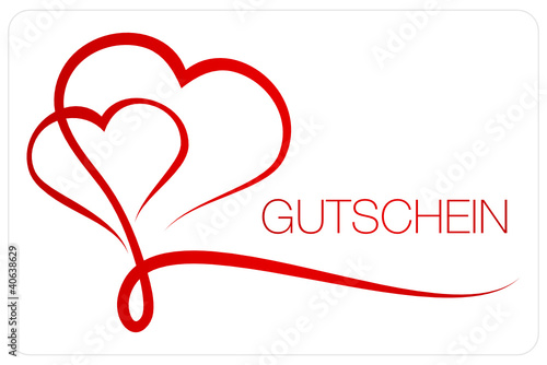 Gutschein Herzkalligrafie 2 Herzen