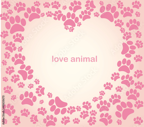 Heart animal's footprints