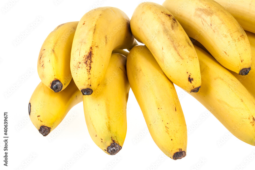 Mini bananas isolated on a white background. Mini bananas isolated on a white background.