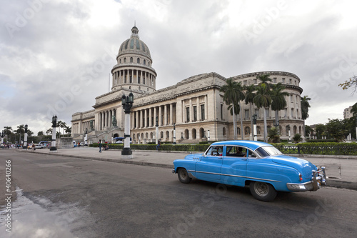 Capitolio with Vintage Car, Havana