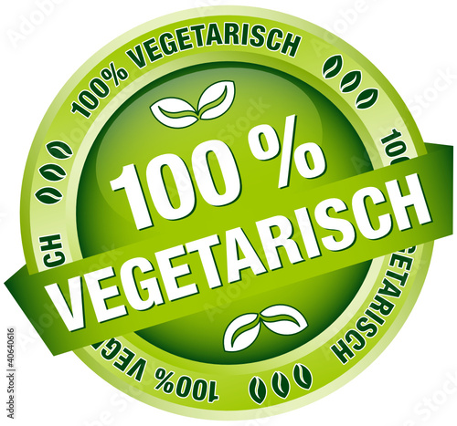 Button Banner "100 % Vegetarisch" grün
