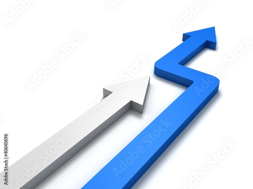 white and blue arrows. busi...