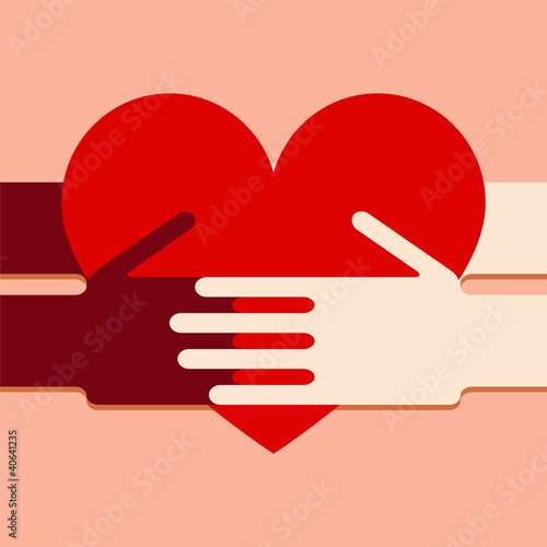 Illustration of hands with heart