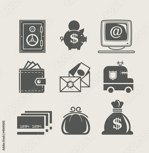 banking and finance set icon vector illustration